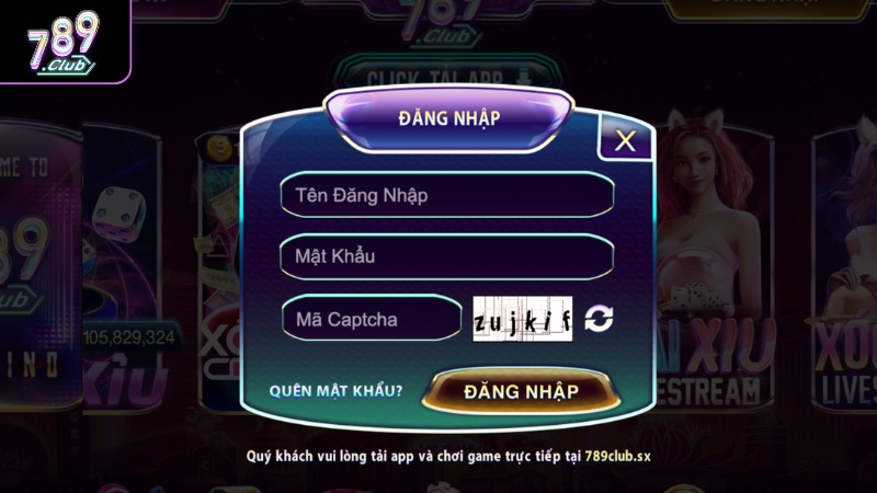 Trang chủ Hình ảnh đăng nhập cổng game 789club
